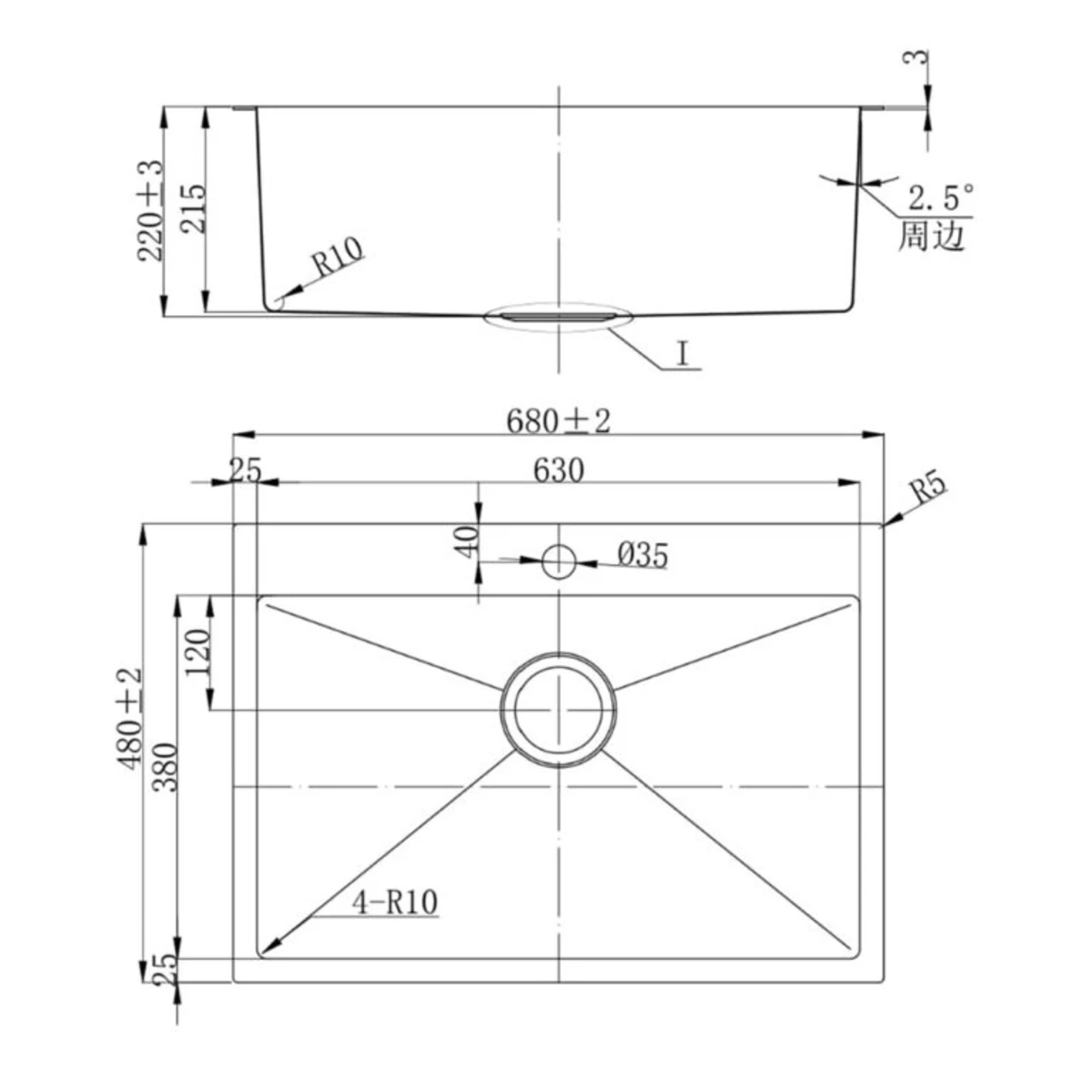 Fidelis FSD-22601HC Honeycomb Stainless Steel Sink - view 2